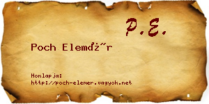 Poch Elemér névjegykártya
