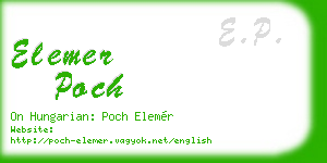 elemer poch business card